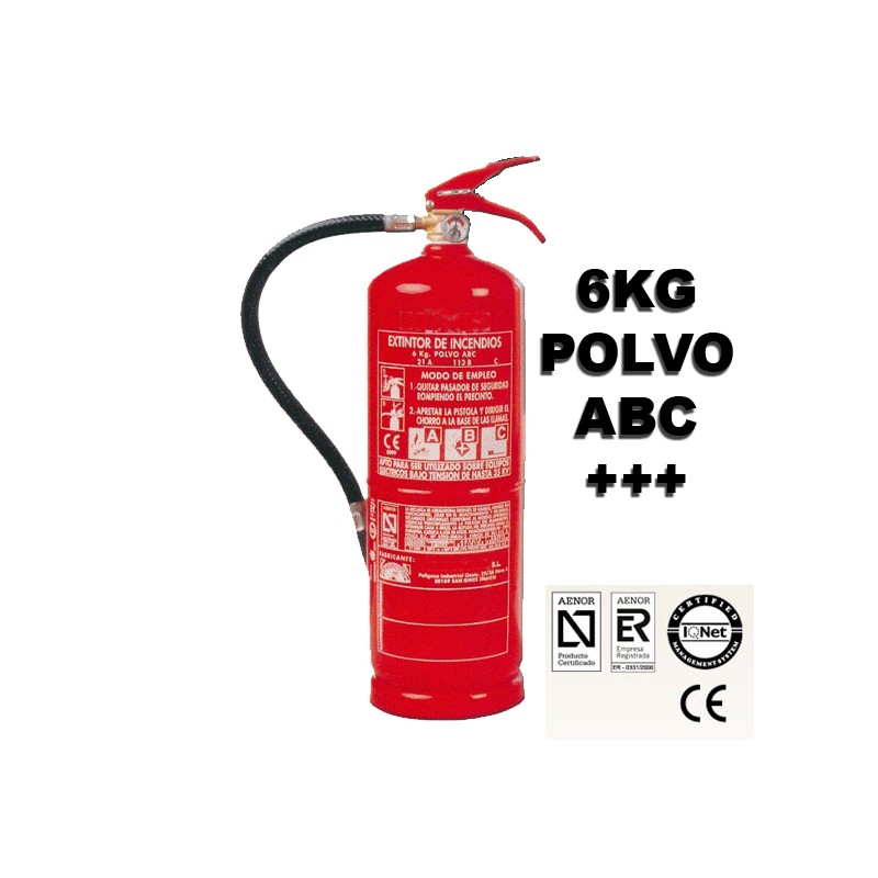 Extintor de Polvo ABC 6Kg 34A 233B Super Eficacia